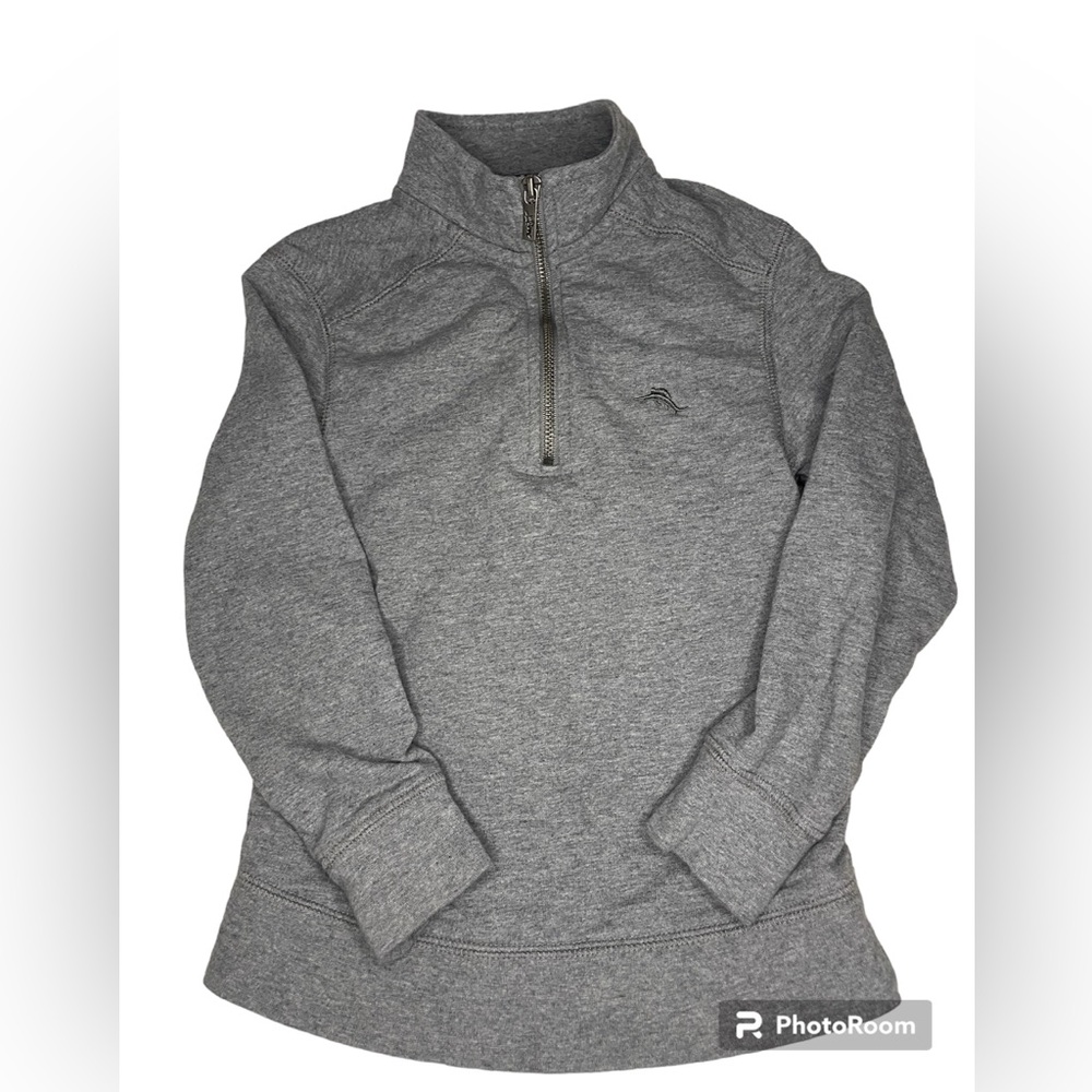 Tommy Bahama Boys Gray quarter zip sweatshirt-Size 4